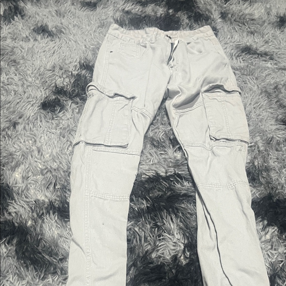 Light Gray jean Cargo Pants